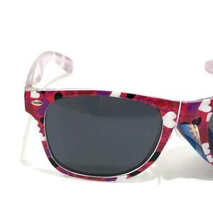 Pink Heart Print Sunglasses UV400 Retro NEW NWT